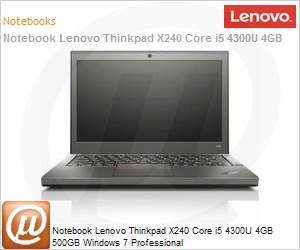 20AM0040BR - Notebook Lenovo Thinkpad X240 Core i5 4300U 4GB 500GB Windows 7 Professional