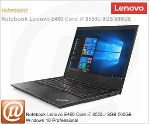 20KQ000FBR - Notebook Lenovo E480 Core i7 8550U 8GB 500GB Windows 10 Professional