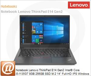 20TB0002BO - Notebook Lenovo ThinkPad E14 Gen2 Intel Core i5-1135G7 11 Gerao 8GB 256GB SSD M.2 14" Full HD IPS Windows 10 Pro 64bits Wi-Fi Bluetooth 5.2 Fingerprint