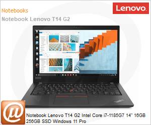20W100DVBO - Notebook Lenovo T14 G2 Intel Core i7-1185G7 14" 16GB 256GB SSD Windows 11 Pro 