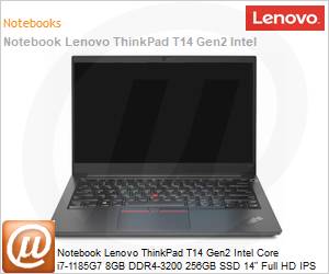 20W100E7BO - Notebook Lenovo ThinkPad T14 Gen2 Intel Core i7-1185G7 8GB DDR4-3200 256GB SSD 14" Full HD IPS Windows 11 Pro VPro 1 Ano OnSite