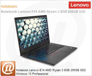 20YD0006BO - Notebook Lenovo ThinkPad E14 AMD Ryzen 3 8GB 256GB SSD Windows 10 Pro