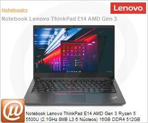 20YD000NBO - Notebook Lenovo ThinkPad E14 AMD Gen3 Ryzen 5 5500U (2,1GHz 8MB L3 6 Ncleos) 16GB DDR4 512GB SSD M.2 2242 PCIe 3.0x4 NVMe Windows 11 Pro