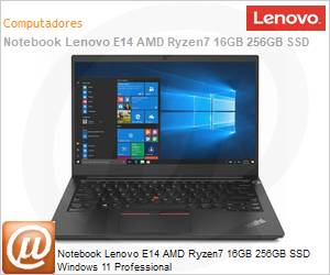 20YD0017BO - Notebook Lenovo ThinkPad E14 Gen3 AMD Ryzen 7 16GB DDR4 256GB SSD M.2 PCIe NVMe 14" Full HD Windows 11 Pro Wi-Fi 6 Bluetooth 5.2 Fingerprint