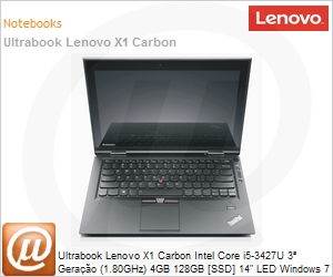 34602UP - Ultrabook Lenovo X1 Carbon Intel Core i5-3427U 3ª Geração (1.80GHz) 4GB 128GB [SSD] 14" LED Windows 7 Professional 64 Wi-Fi N Bluetooth 4.0 WebCam FingerPrint USB 3.0