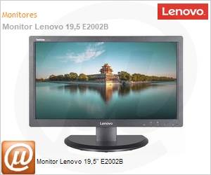 60BBHBR1BR - Monitor 19,5" LED Lenovo ThinkVision E2002b 1600x900dpi 1000:1 5ms Wide VGA DVI 3 Anos On-Site