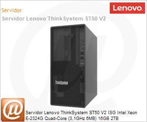 7D8JA02MBR - Servidor Lenovo ThinkSystem ST50 V2 ISG Intel Xeon E-2324G Quad-Core (3,1GHz 6MB) 16GB 2TB Torre 3 Anos OnSite