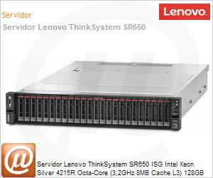 7X06CTO1WW2-091 - Servidor Lenovo ThinkSystem SR650 ISG Intel Xeon Silver 4215R Octa-Core (3,2GHz 8MB Cache L3) 128GB DDR4 128GB SSD M.2 [x2] 750W [x2] Rack 2U XClarity 3 Anos On-Site