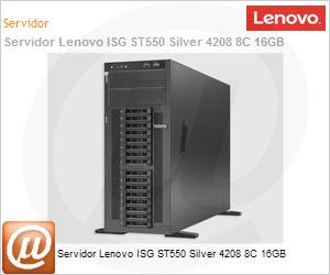 7X10A0BLBR - Servidor Lenovo ThinkSystem ST550 ISG Intel Xeon Silver 4208 Octa-Core 16GB Sem HD RAID 7308i 1GB XClarity Standard 750W 3 Anos On-Site