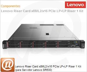 7XH7A02683 - Lenovo Riser Card x8ML2/x16 PCIe LP+LP Riser 1 Kit (para Servidor Lenovo SR630)