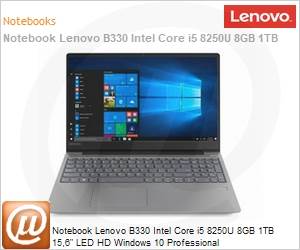 81M10005BR - Notebook Lenovo B330 Intel Core i5 8250U 8GB 1TB 15,6" LED HD Windows 10 Professional