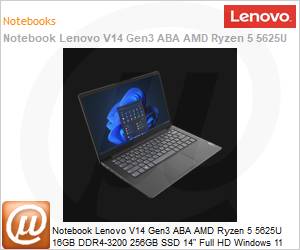 82UN000BBR - Notebook Lenovo V14 Gen3 ABA AMD Ryzen 5 5625U 16GB DDR4-3200 256GB SSD 14" Full HD Windows 11 Pro 1 Ano Premier Suport