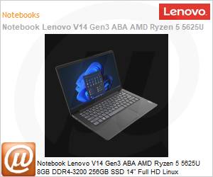 82UNS00000 - Notebook Lenovo V14 Gen3 ABA AMD Ryzen 5 5625U 8GB DDR4-3200 256GB SSD 14" Full HD Linux