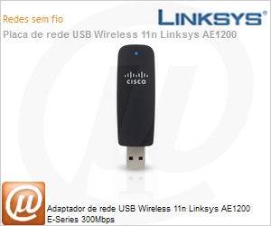 AE1200 - Adaptador de rede USB Wireless 11n Linksys AE1200 E-Series 300Mbps