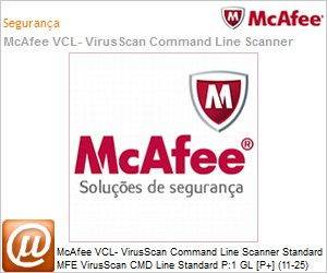 VCLCDE-AA-AA - Intel Security McAfee VCL- VirusScan Command Line Scanner Standard MFE VirusScan CMD Line Standard P:1 GL [P+] (11-25) 