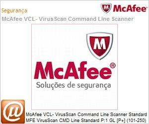 VCLCDE-AA-DA - Intel Security McAfee VCL- VirusScan Command Line Scanner Standard MFE VirusScan CMD Line Standard P:1 GL [P+] (101-250) 