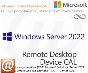 DG7GMGF0D7HXD - Licena perptua [NCE] Microsoft Windows Server 2022 Remote Desktop Services [RDS] 1 CAL Device 