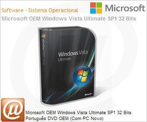 66R-01985 - Microsoft OEM Windows Vista Ultimate SP1 32 Bits Portugus DVD OEM (Com PC Novo)