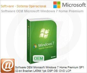 GFC-02739 - Software OEM Microsoft Windows 7 Home Premium SP1 32-bit Brazilian LATAM 1pk DSP OEI DVD LCP