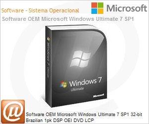 GLC-02374 - Software OEM Microsoft Windows Ultimate 7 SP1 32-bit Brazilian 1pk DSP OEI DVD LCP