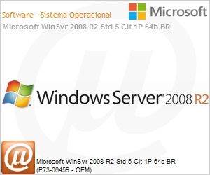 P73-06459 - Microsoft WinSvr 2008 R2 Std 5 Clt 1P 64b BR (P73-06459 - OEM)