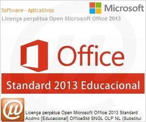 021-10234 - Licena perptua Open Microsoft Office 2013 Standard Acdmc [Educacional] OfficeStd SNGL OLP NL (Substitui 2010) 