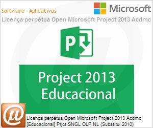 076-05313 - Licena perptua Open Microsoft Project 2013 Acdmc [Educacional] Prjct SNGL OLP NL (Substitui 2010) 