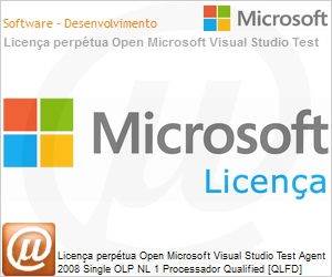 123-00526 - Licena perptua Open Microsoft Visual Studio Test Agent 2008 Single OLP NL 1 Processador Qualified [QLFD] 