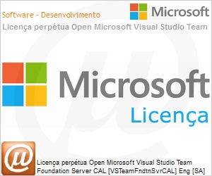 126-00290 - Licena perptua Open Microsoft Visual Studio Team Foundation Server CAL [VSTeamFndtnSvrCAL] Eng [SA] Somente Software Assurance OLP D Gov CAL User