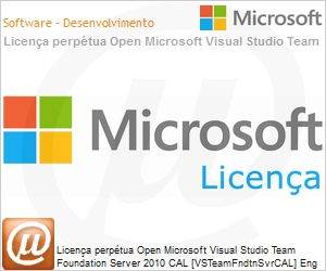 126-01508 - Licena perptua Open Microsoft Visual Studio Team Foundation Server 2010 CAL [VSTeamFndtnSvrCAL] Eng OLP D Gov CAL Device [Substitui 2007] 