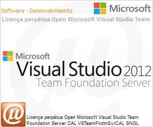 126-01834 - Licena perptua Open Microsoft Visual Studio Team Foundation Server CAL VSTeamFndtnSvrCAL SGNL [LicSAPk] (Licena+Software Assurance) OLP NL MPNCmptncyReq UsrCal User
