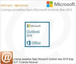 36F-00341 - Licena perptua Open Microsoft Outlook Mac 2016 Sngl OLP 1License NoLevel 