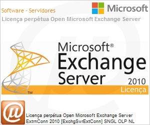 394-01282 - Licena perptua Open Microsoft Exchange Server ExtrnConn 2010 [ExchgSvrExtConn] SNGL OLP NL Qualified [QLFD] [Vlido para compra individual] [Substitui 2007]