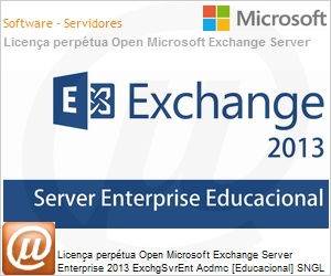 395-04458 - Licena perptua Open Microsoft Exchange Server Enterprise 2013 ExchgSvrEnt Acdmc [Educacional] SNGL OLP NL (Substitui 2010) 