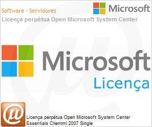 4PX-00198 - Licena perptua Open Microsoft System Center Essentials Clientml 2007 Single [Ingls/Portugus/Espanhol] OLP 20 NL 