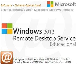 6VC-02060 - Licena perptua Open Microsoft Windows Remote Desktop Services 2012 CAL WinRmtDsktpSrvcs2012 (antigo Terminal Server) SNGL OLP NL Acdmc [Educacional] DvcCAL Device