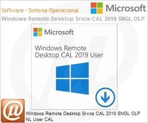 6VC-03748 - Licena perptua Open Microsoft Windows Remote Desktop Services [RDS] (antigo Terminal Server) CAL User 2019 WinRmtDsktpSrvcsCAL 2019 SNGL OLP NL UsrCAL