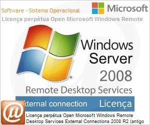 6XC-00254 - Licena perptua Open Microsoft Windows Remote Desktop Services External Connections 2008 R2 (antigo Terminal Server] Single OLP NL Qualified [QLFD]