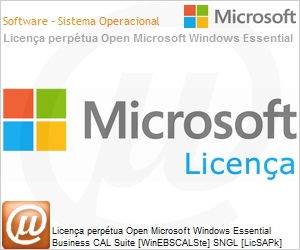 6YA-01202 - Licena perptua Open Microsoft Windows Essential Business CAL Suite [WinEBSCALSte] SNGL [LicSAPk] Licena + Software Assurance OLP 20Lic NL CAL User