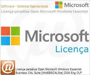 6YA-01402 - Licena perptua Open Microsoft Windows Essential Business CAL Suite [WinEBSCALSte] 2008 Eng OLP 50Lic D Gov CAL Device 