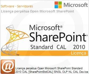 76M-01346 - Licena perptua Open Microsoft SharePoint Standard 2010 CAL [SharePointStdCAL] SNGL OLP NL CAL Device [Substitui 2007] 