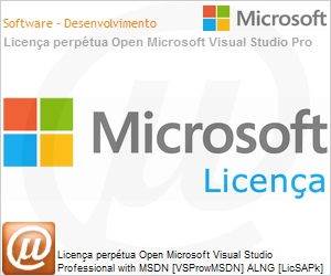 77D-00100 - Licena perptua Open Microsoft Visual Studio Professional with MSDN [VSProwMSDN] ALNG [LicSAPk] Licena + Software Assurance OLP D Gov 