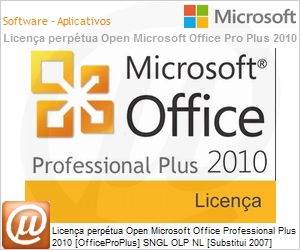 79P-03549 - Licena perptua Open Microsoft Office Professional Plus 2010 [OfficeProPlus] SNGL OLP NL [Substitui 2007] 