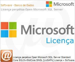 7NQ-00215 - Licena perptua Open Microsoft SQL Server Standard Core SQLSvrStdCore SGNL [LicSAPk] Licena + Software Assurance OLP 2 Lic NL CoreLic [Qualified] [QLFD]