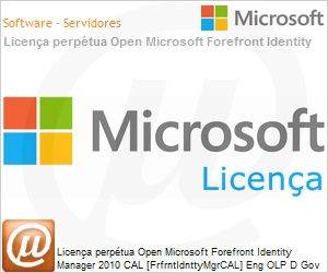 7WC-00133 - Licena perptua Open Microsoft Forefront Identity Manager 2010 CAL [FrfrntIdnttyMgrCAL] Eng OLP D Gov CAL User [Substitui 2007] 