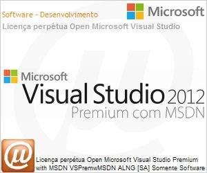 9ED-00302 - Licena perptua Open Microsoft Visual Studio Premium with MSDN VSPremwMSDN ALNG [SA] Somente Software AssuranceOLP NL MPNCmptncyReq Qualified [QLFD]