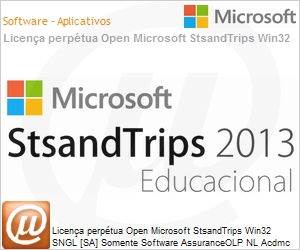 B17-00149 - Licena perptua Open Microsoft StsandTrips Win32 SNGL [SA] Somente Software AssuranceOLP NL Acdmc [Educacional] 