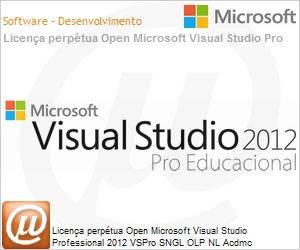 C5E-00975 - Licena perptua Open Microsoft Visual Studio Professional 2012 VSPro SNGL OLP NL Acdmc [Educacional] 