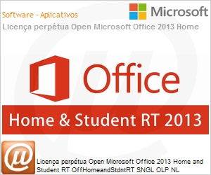 D9U-00033 - Licena perptua Open Microsoft Office 2013 Home and Student RT OffHomeandStdntRT SGNL OLP NL (Somente para Tabelets Windows 8 RT) 