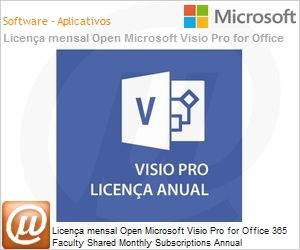 DV2-00003 - Licena mensal Open Microsoft Visio Pro for Office 365 Faculty Shared Monthly Subscriptions Annual VisioProforO365OpnFclty ShrdSvr SGNL SubsVL OLP NL Acdmc [Educacional] [QLFD]